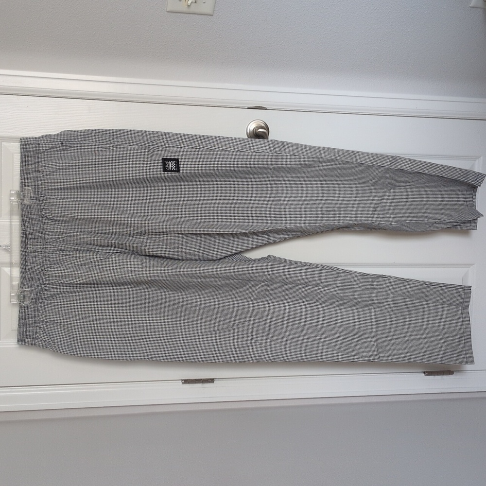 NWT Chef Revival Black & White Houndstooth Baggy Chef Pants - 3X